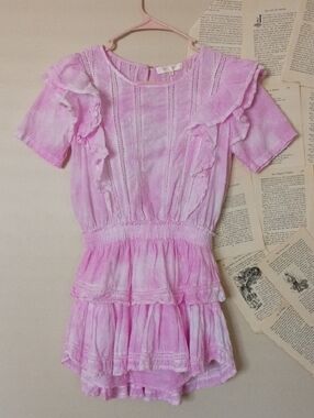 Loveshackfancy Pink Tyedye Ruffle Dress